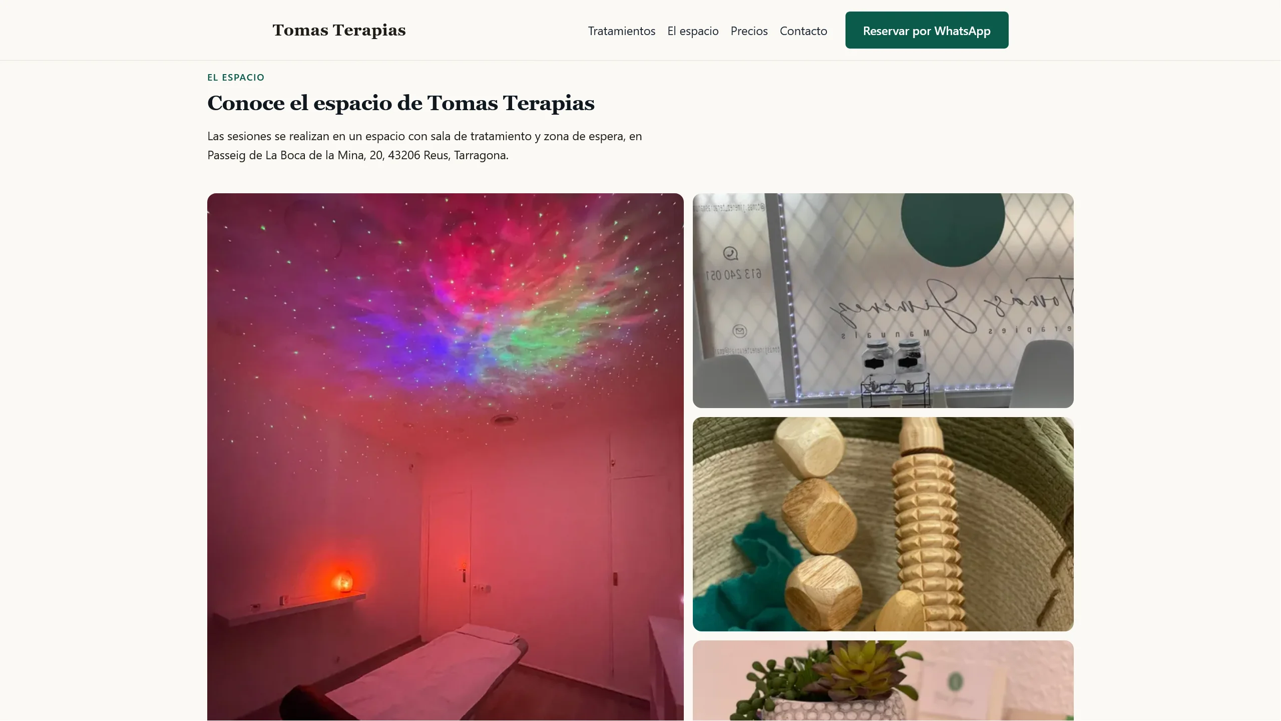El espacio de la consulta mostrado en la web de Tomás Terapias.